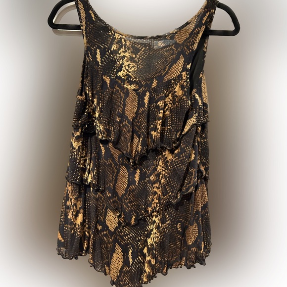 Express Tops - Express v-neck snake print ruffle tank top